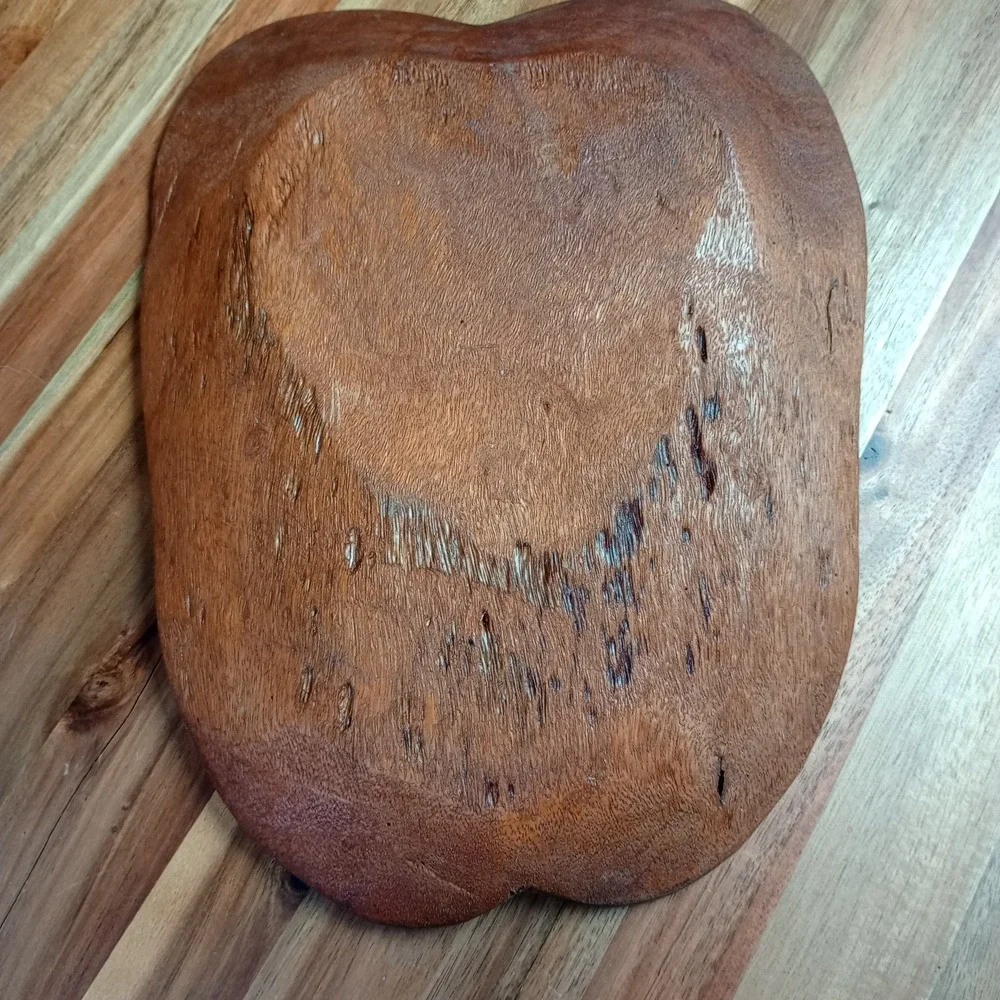 Vintage MCM Wooden Fruit Bowl with 10 pc Wooden Fruit Veggie‎ Decorative Dish